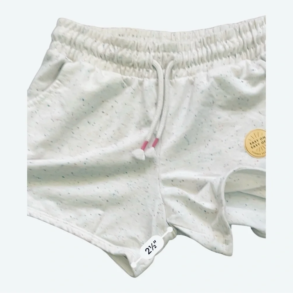 Cat & Jack casual white speckled confetti Girls shorts L (10-12) elastic waist